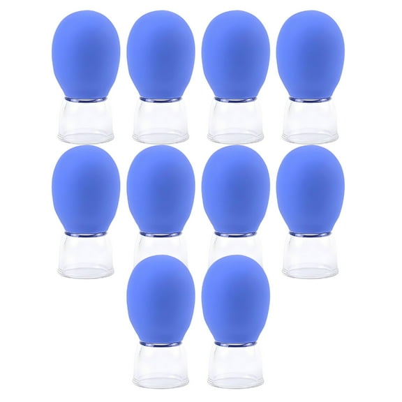 KCAHPAN 10Pcs Glass Face Cupping Cup Set Silicone Massage Vacuum Suction Cupping Cups