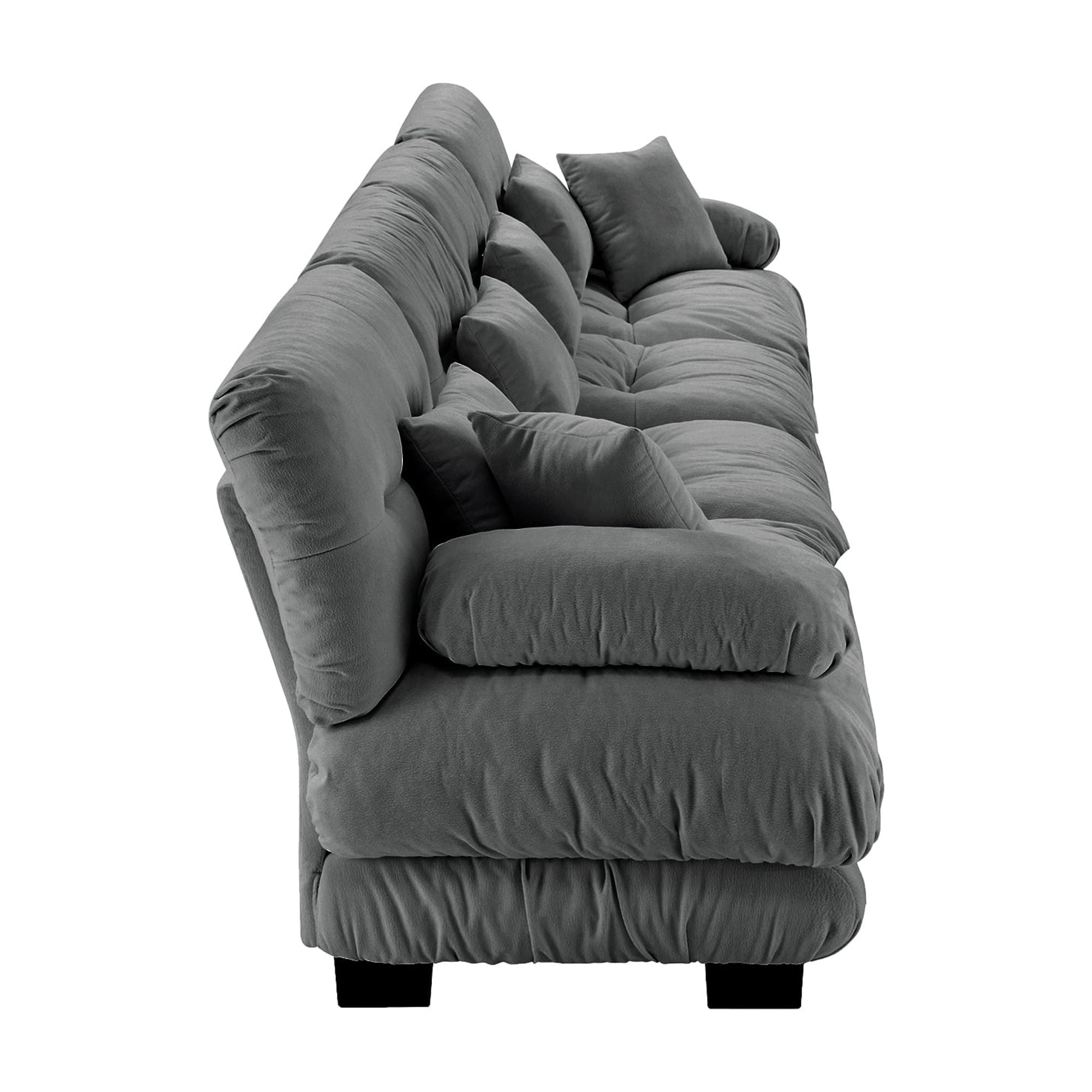 Gewnee 4-Seater Gray ,Chenille Sectional Sofa Modular Deep Seat Sofa Couch , Chenille Sofa Comfy Upholstered Sofa for Living Room