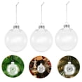 thumbnail image 3 of 6 adornos navideños de plástico, esferas planas transparentes de 10 cm, rellenables, para colgar en el árbol de Navidad. Discos planos para manualidades, decoración navideña y bodas. Transparentes., 3 of 7