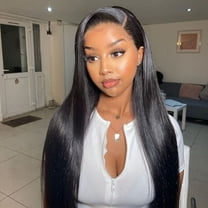180% Density Lace Front Wigs Human Hair with Baby Hair 13x4inch Brazilian Straight Virgin Human Hair Glueless Straight Wigs for Black Women Human Hair Natural Color(10 Inch)