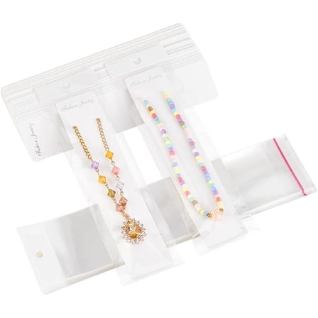 60 Sets Necklace Cards 7.5x1.5 inch Bracelet Display Card Jewelry Card with Clear Self-Seal Bags for Long Earrings Display Jewelry Holder Cards Blanket Card for Selling Small Business