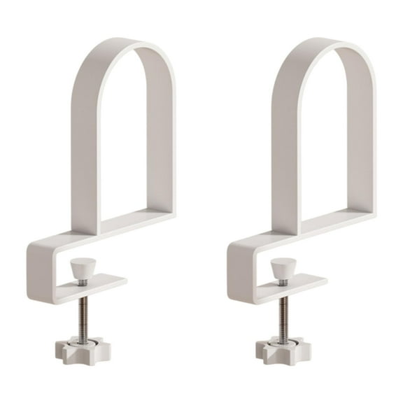 Almencla 2Pcs Clamped Bookends for Shelves,Stoppers,Book Organizer Desktop Ornament Metal Book Shelf Holders Adjustable for Study Room White