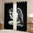 thumbnail image 2 of Homewish Cartoon Girls Black Out Curtains,Merry Christmas Curtains Pack of 2 (42x63 Each),Gray Black Bedroom Curtains For Girls Kids,Breathable Home Decor, 2 of 6