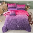 thumbnail image 3 of PERFEMET Purple Pink Twin Comforter Set 6 Pieces Glitter Star Printed Galaxy Bedding Set Soft Microfiber Bed in a Bag for Kids Girls (Purple,Twin), 3 of 9