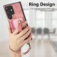 thumbnail image 6 of Phone Case for Samsung Galaxy S22 Ultra 5G Wallet Cover with Tempered Glass Screen Protector Slim Stand Credit Card Holder Slot Leather Cell S22ultra 22S S 22 S22ultra5g 6.8 Women Men Pink, 6 of 13