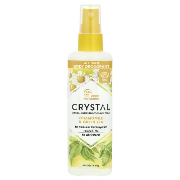 CRYSTAL Mineral-Enriched Body Deodorant Spray, Chamomile & Green Tea, 4 fl oz (118 ml)