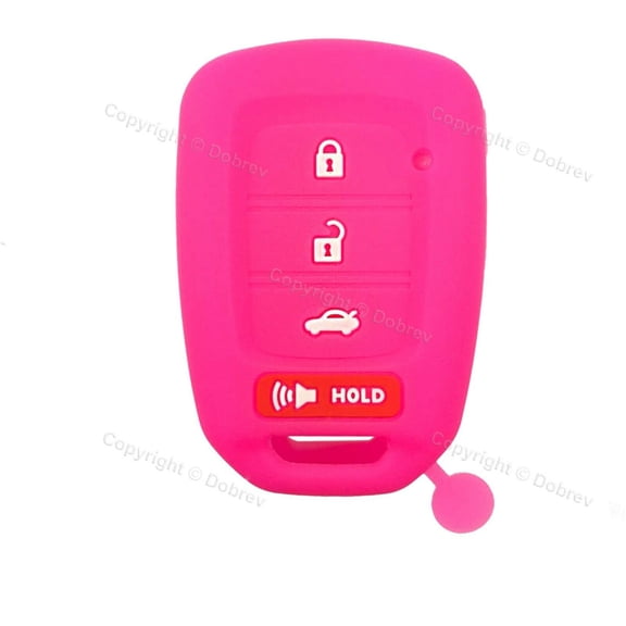 Silicone Rubber Cover Case Protector Fob Entry for Honda Accord CR-V Civic key (pink)