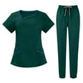 thumbnail image 1 of Ladies' Comfortable And Casual Solid Color Short Sleeved Pants Protective Suit Set Sky Blue M, 1 of 4