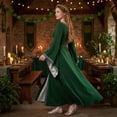thumbnail image 4 of Renaissance Costume Women, Victorian Dress, Renaissance Dress Women, Medieval Dress for Women Steampunk Witch Dress Cosplay Halloween Princess Costume Gothic Retro Flare Sleeve Ball Gown, Green L, 4 of 6