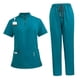thumbnail image 5 of Conjunto de enfermería, uniforme de trabajo suave, traje para spa, cosmetología, centro de belleza. Azul claro, 5 of 9