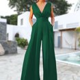 thumbnail image 4 of Monos Elegantes Mamelucos sin espalda para mujer Traje de dama de oficina con cuello en V profundo y hombros descubiertos (Verde M) Ygjytge para Mujer Verde T L, 4 of 6