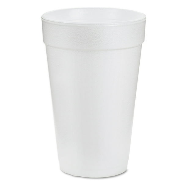 Dart Foam Drink Cups, 16 ounce, White, 1000/Carton DCC16J16 Walmart