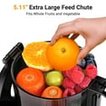 thumbnail image 2 of 250W Masticating Juicer, Sunmaki 5.11'' Large Cold Press Juicer for Whole Fruits and Vegetables, Easy to Clean& BPA-Free, Black, 2 of 6