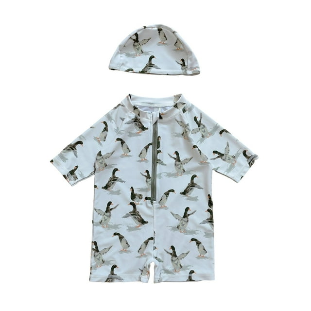 Kids Swimsuits Cute Print Bathing Suit Boy Rash Guard Swim Suit 3-4 Years
