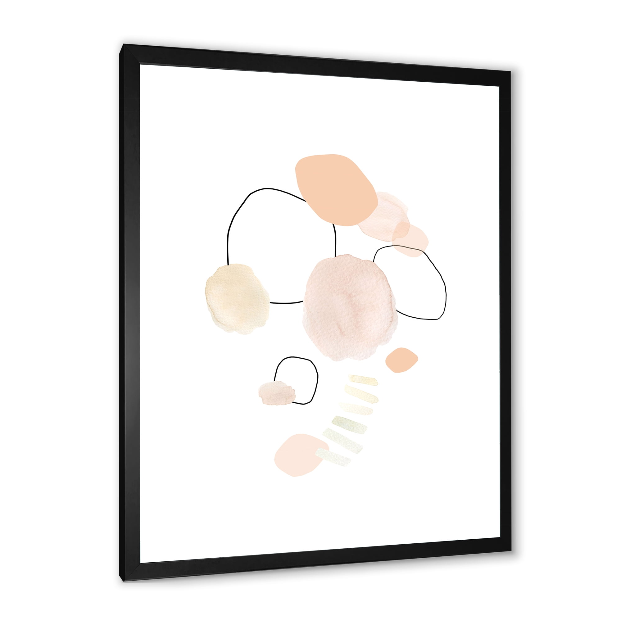 Designart 'Watercolour Stains On White' Shabby Chic Framed Art Print