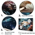thumbnail image 3 of Designart "Sharks Of The Abyss Portrait I" Coastal Coral Under Water Floater Framed Wall Art Living Room, 3 of 5