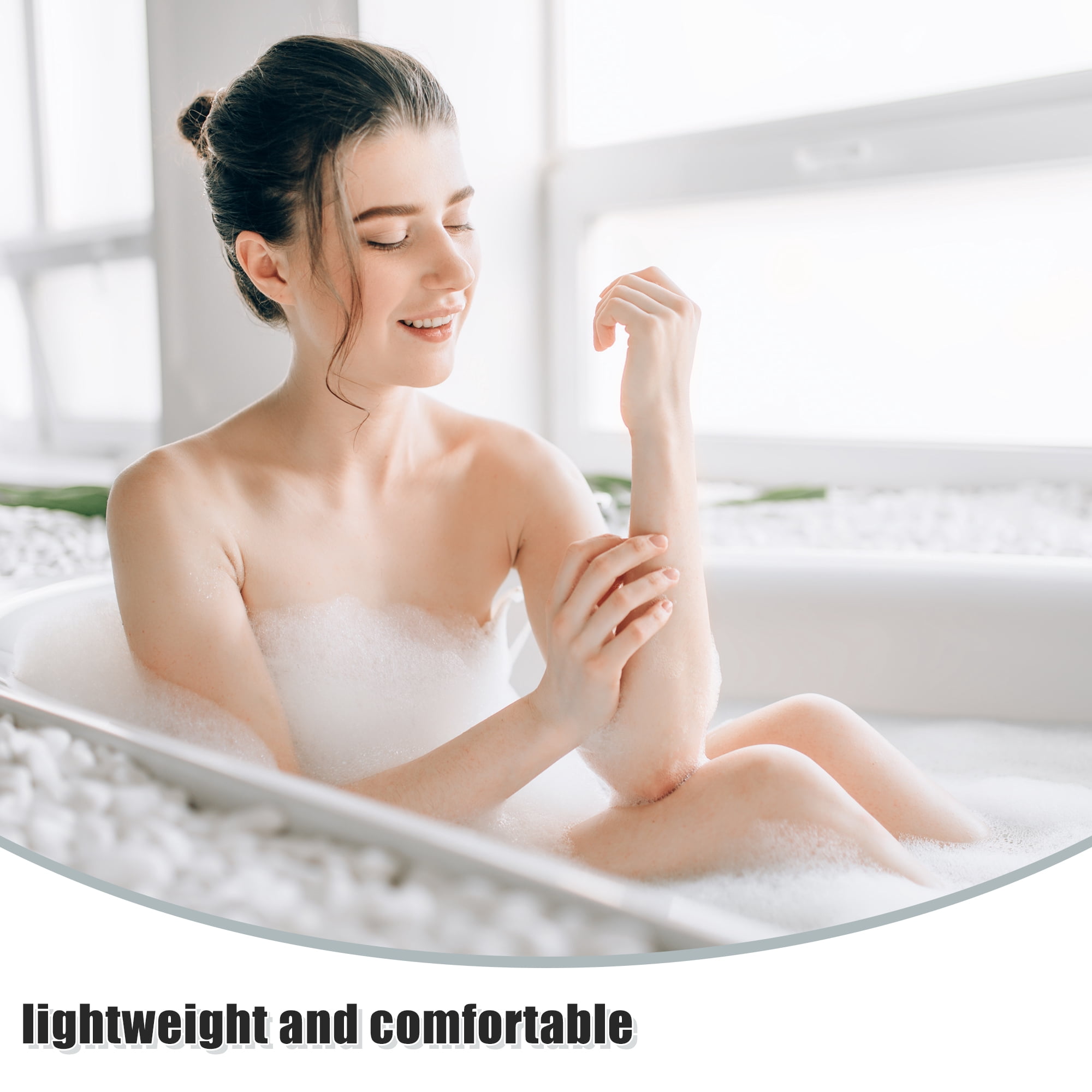 Unique Bargains Bath Pillow for Neck and Back Support Bathtub Cushion White