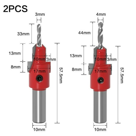 

3mm 4mm Countersink Router Bit Woodworking Wood Milling Cutter Drill Bits Alloy