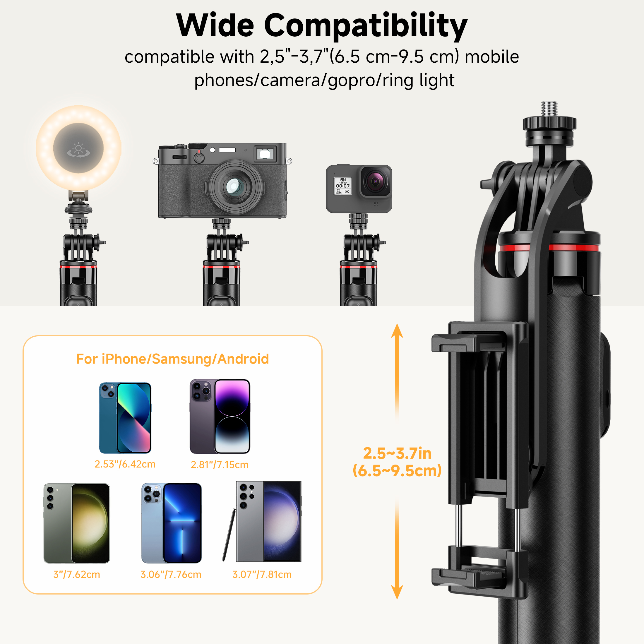 SelfieShow 52" Extendable Selfie Stick Tripod with Remote photo 7
