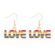 thumbnail image 1 of par de pendientes para mujer, de color arcoíris, con forma de corazón, de acero inoxidable, antialérgicos, ligeros, para mujer, pendientes de gancho, pendientes colgantes con letra L, 1 of 5