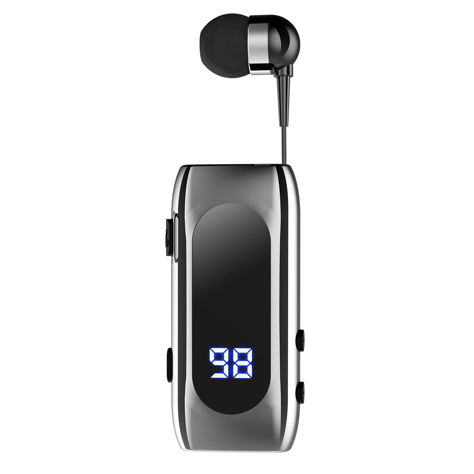 Welling K55 Bluetooth compatible Earphone Collar Clip Call Vibration Reminder Telescopic Cable Mini In ear Sport Wireless Headphone for Driving