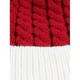 thumbnail image 3 of HESHENG Toddler Baby Boy Girls Christmas Beanie Cap Color Block Winter Warm Cable Knit Hat, Red, 3 of 11