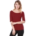 thumbnail image 4 of Camiseta Allegra K Día de San Patricio Suave De Media Manga Con Cuello Redondo Entallado Para Mujer Rojo XS, 4 of 6