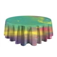 thumbnail image 5 of Colorful Tie Dye Pattern Round Tablecloth 60"x60",Wrinkle Wipeable Table Cloth for Kitchen Dining Room Picnic Patio Party, 5 of 6