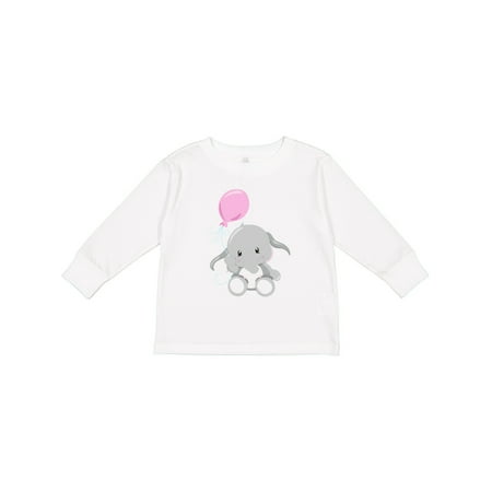 

Inktastic Cute Elephant Elephant with Balloon Gift Toddler Boy or Toddler Girl Long Sleeve T-Shirt