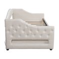 thumbnail image 3 of Luckynote Twin XL Upholstered Daybed, with Drawers and LED Lights, Beige, 3 of 11