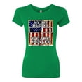 thumbnail image 3 of By His Blood We Are Healed Inspirational/Christian Womens Slim Fit Junior Tee, Kelly, Small, 3 of 5