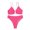 Pink, variant on Fesfesfes Women Bikini Ring Decor Solid Color Bikini Set Casual Sexy Beachwear Vintage Swimsuit Two-piece Swimsuit Gifts for Her