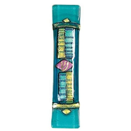 Judaica Kingdom TB-MEZ-P Handmade Glass And Stained Torah Mezuzah