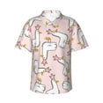 thumbnail image 1 of Fotbe Goose Queen Camisa Hawaiana para Hombre Unisex – Camisa Casual de Verano con Botones de Manga Corta de Algodón y Lino,X-Large, 1 of 7