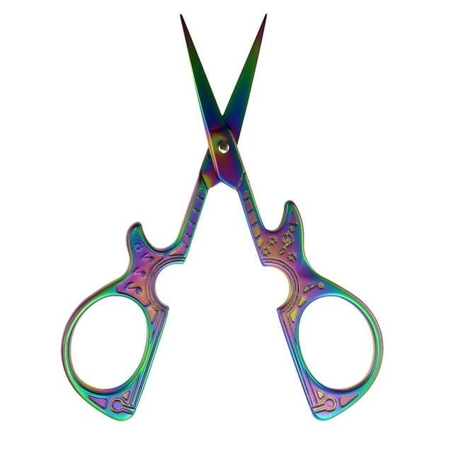 Rongfmy 1 Piece Special Guitar Shape Sewing Scissors Cross Stitch Cutting - Colorful