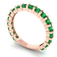 thumbnail image 2 of 1.44 ctw Wedding Band for Women - 14K Rose Gold Simulated Emerald Stackable Eternity Ring, 2 of 6