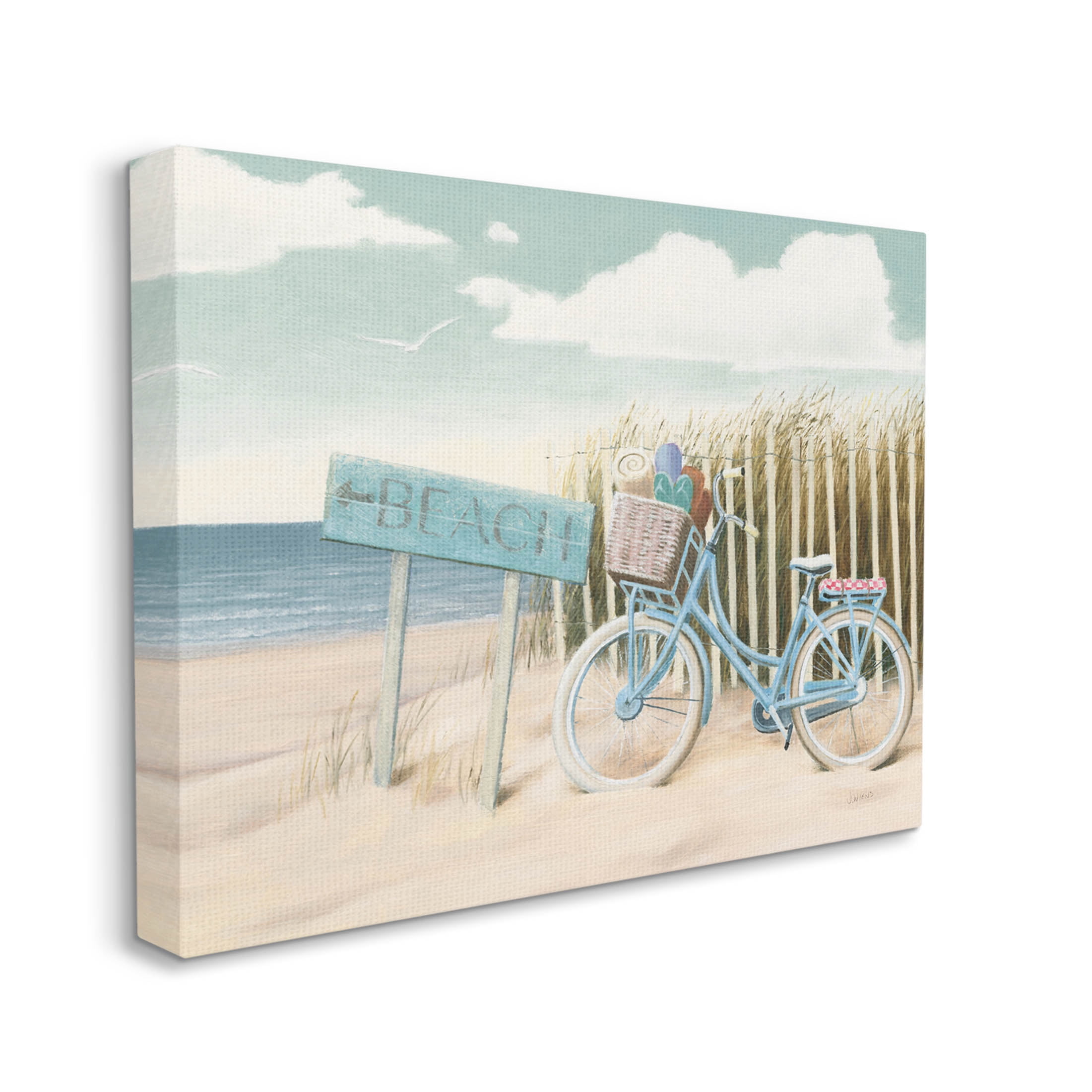 Stupell Industries Beach Cruiser Blue Bicycle Boast Graphic Art Gallery Wrapped Canvas Print Wall Art, Design by James Wiens