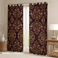 thumbnail image 2 of Homewish Vintage Baroque Floral Black Out Curtains,Damask Victorian Curtains Pack of 2 (42x63 Each),Gold Purple Bedroom Curtains For Adults,Microfiber Bedroom Decor, 2 of 6