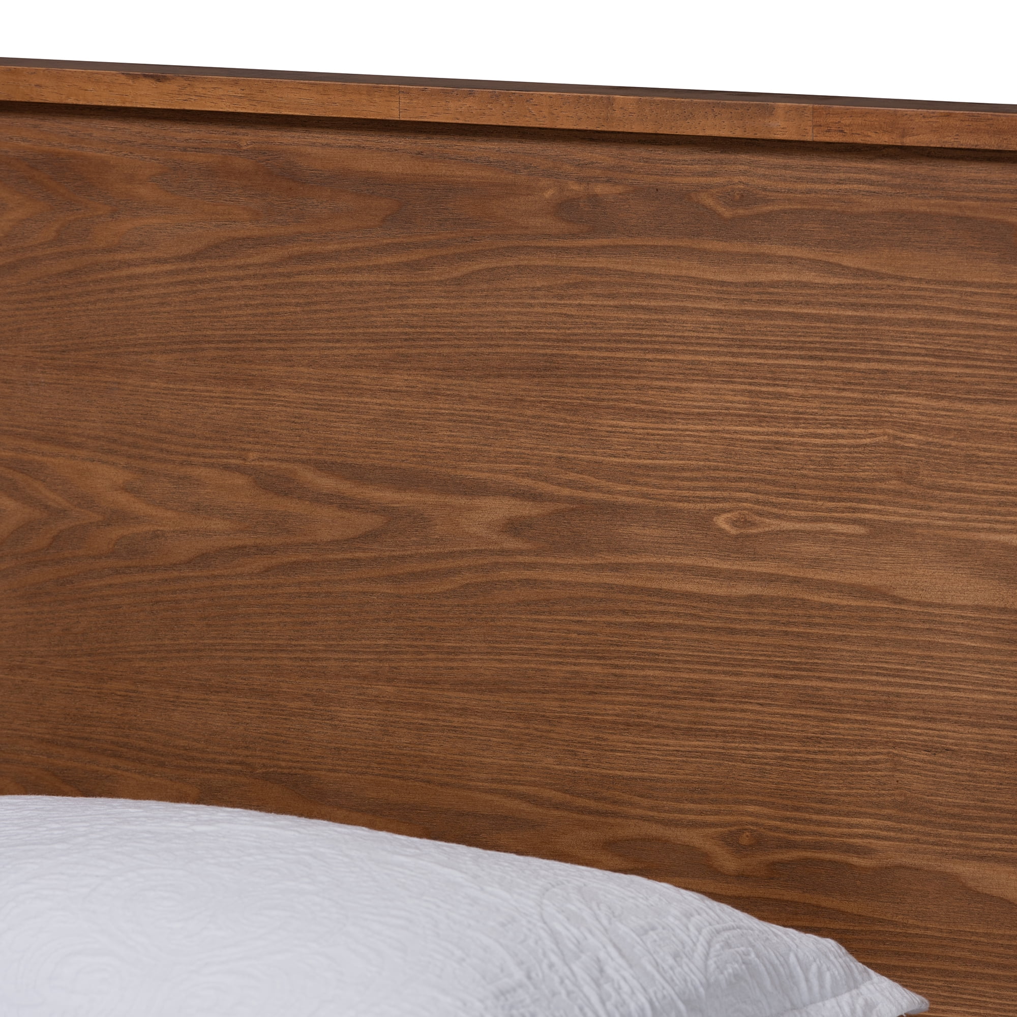 Baxton Studio Gisa Mid-Century Engineered Wood Platform Bed, Twin, Walnut Brown
