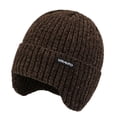 thumbnail image 4 of Men Winter Windproof Fleece-Lined Soft Earmuffs Cap Beanies Hat Knitted Hat Ear Protection Cap BLUE, 4 of 8