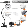 thumbnail image 4 of LED Reading Lamp, 9 Different Settings for Eye Protection, USB Rechargeable Reading Lamp, Desk Lamp with Touch Control Clamp [Black], 4 of 5