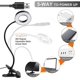 thumbnail image 4 of LED Reading Lamp, 9 Different Settings for Eye Protection, USB Rechargeable Reading Lamp, Desk Lamp with Touch Control Clamp [Black], 4 of 5