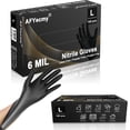 thumbnail image 1 of Guantes desechables AfyeCmy de nitrilo negro sin polvo, 6 mil 100, 1 of 8