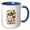Blue/White, variant on 3drose, Fiesta Squad Colorful Text, Sombrero, Maracas, Floral Decoration Gift, 11oz Two-tone Black Mug