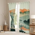 thumbnail image 3 of jejeloiu Chic Natural Scenery Black Out Curtains,Ink Painting Aesthetic Curtains Pack of 2 (42x63 Each),Teal Orange Bedroom Curtains For Adult,Super Cozy Room Decor, 3 of 6