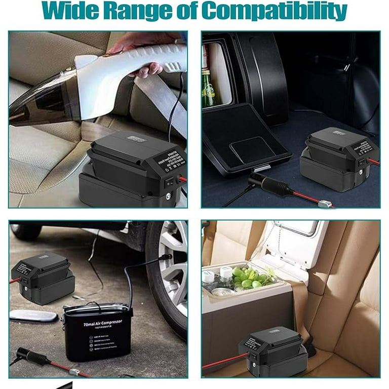 18V/20V to 12V Step-Down Converter for Milwaukee Makita Dewalt Bosch  Einhell 18V Battery, Battery Adapter, Cigarette Lighter Adapter,Power Wheel  Adapter for All Car Appliances Car Refrigerator Use