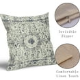 thumbnail image 4 of Blue Gray Pillow Covers 16x16 Set of 2 Boho Ethnic Carpet Grey Cream Print Rustic Decorative Throw Pillows Bohemian Design Outdoor PillowCase Linen Farmhouse Cushion Covers Decor for Couch Sofa Bed, 4 of 6