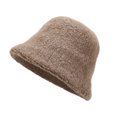 thumbnail image 1 of Bucket Hat No Brim Plush Solid Color Skin-friendly Windproof Bucket Cap for Daily Life, 1 of 10