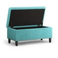 thumbnail image 4 of WyndenHall  Northridge 39 inch Wide Rectangle Storage Ottoman Aqua Velvet, Fabric Velvet, 4 of 5