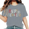 thumbnail image 2 of Fankiway T-Shirt Décontracté à Manches Courtes pour Femme avec Imprimé du Nouvel An, Col Rond, Haut à Manches Courtes, Haut/chemise à Manches Courtes à Col Rond, Ensemble de Vêtements pour Femmes, Tenues pour Femmes, Ensemble 2 Pcs, 2 of 7